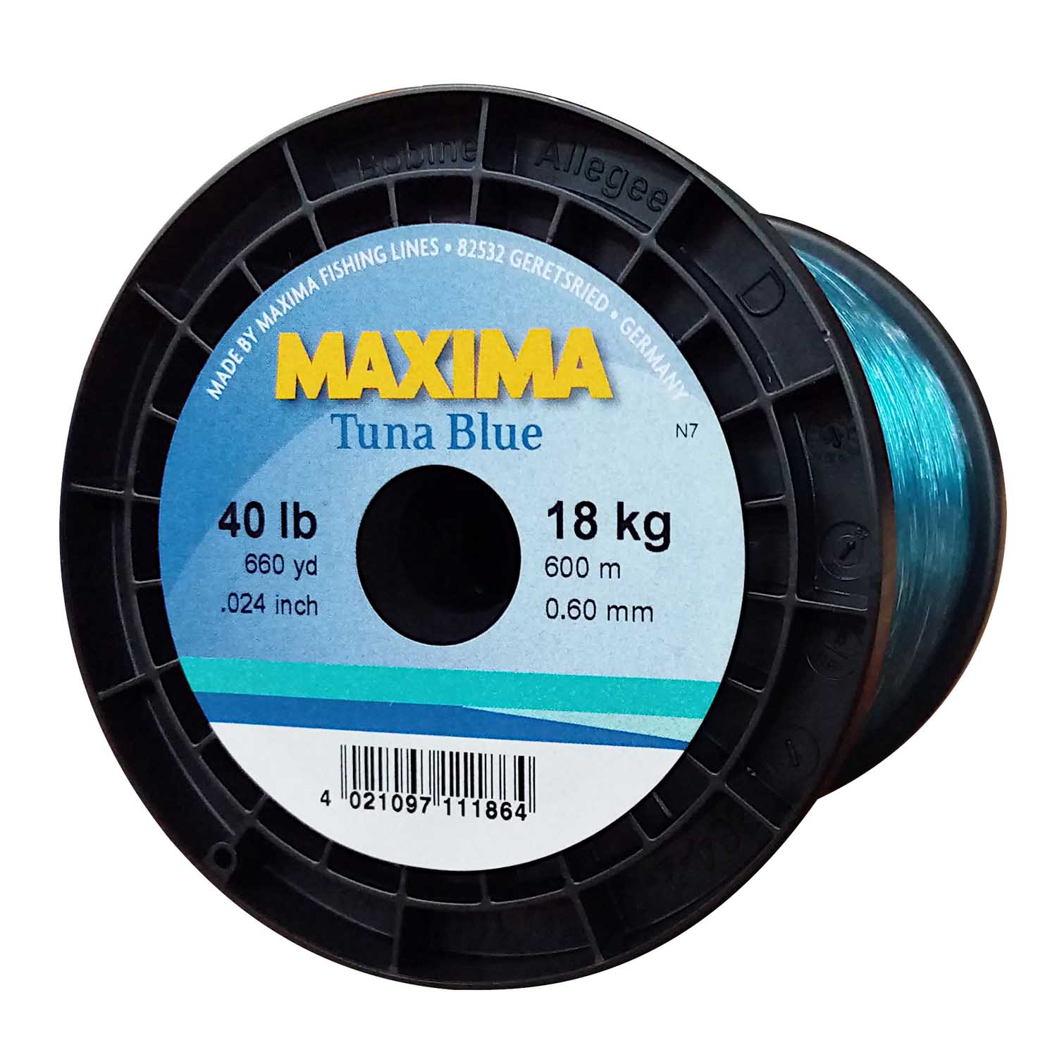 Maxima Nylon Fishing Line 18KG/40LB .60MM Colour Tuna Blue 600m