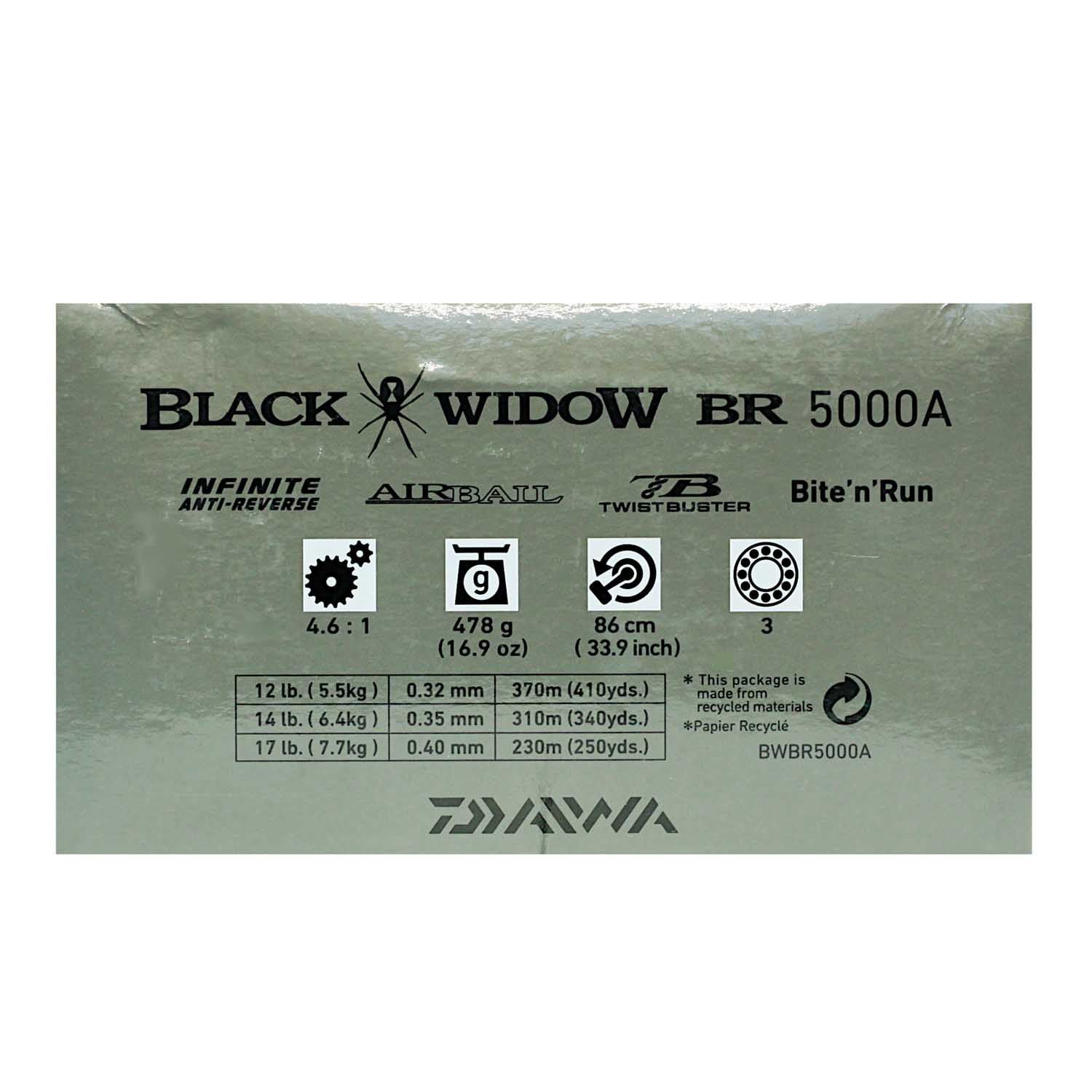 Daiwa Black Widow BR 5000 Spinning Reel + Spare Spool - Showspace