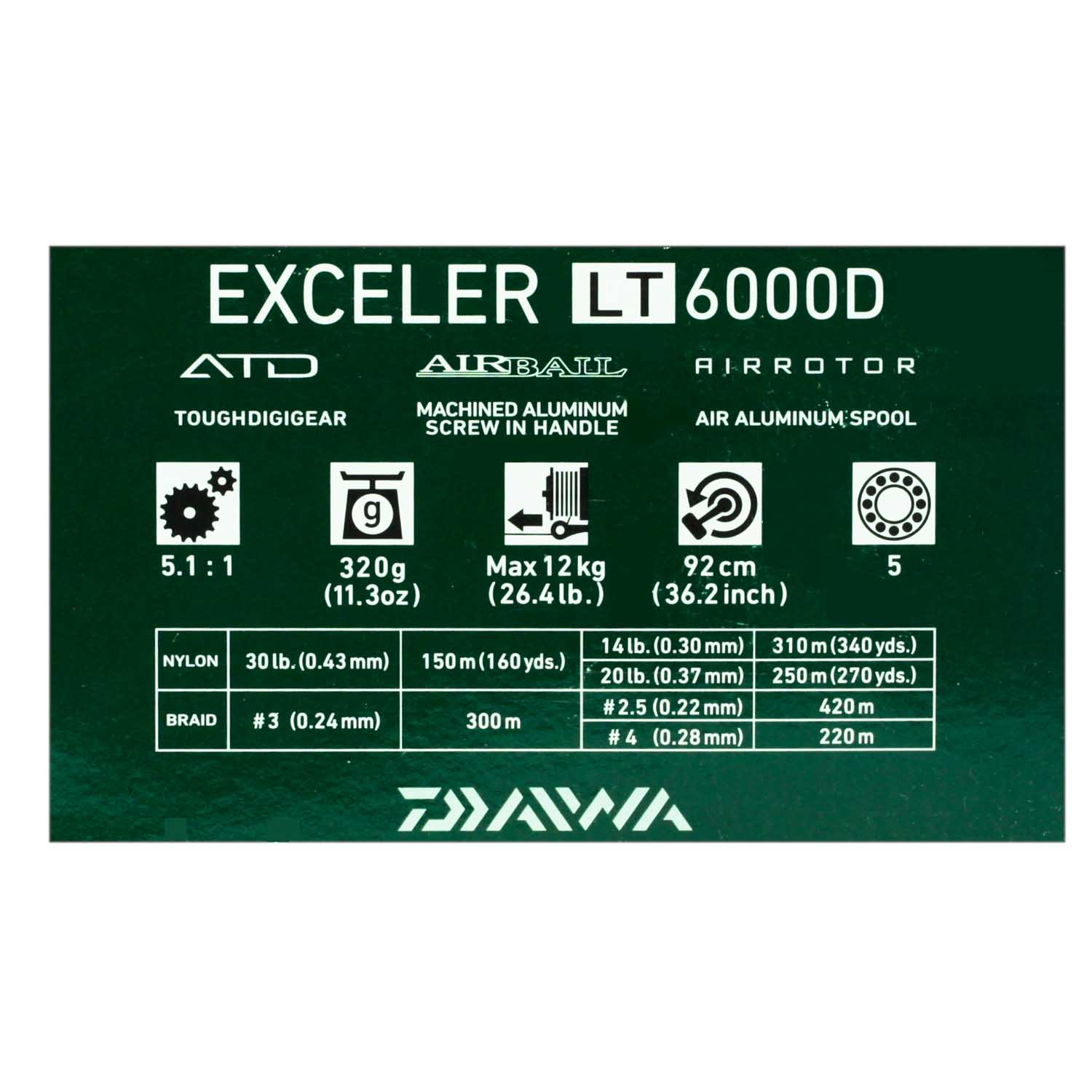 Daiwa Exceler LT 6000D Spinning Reel - Showspace