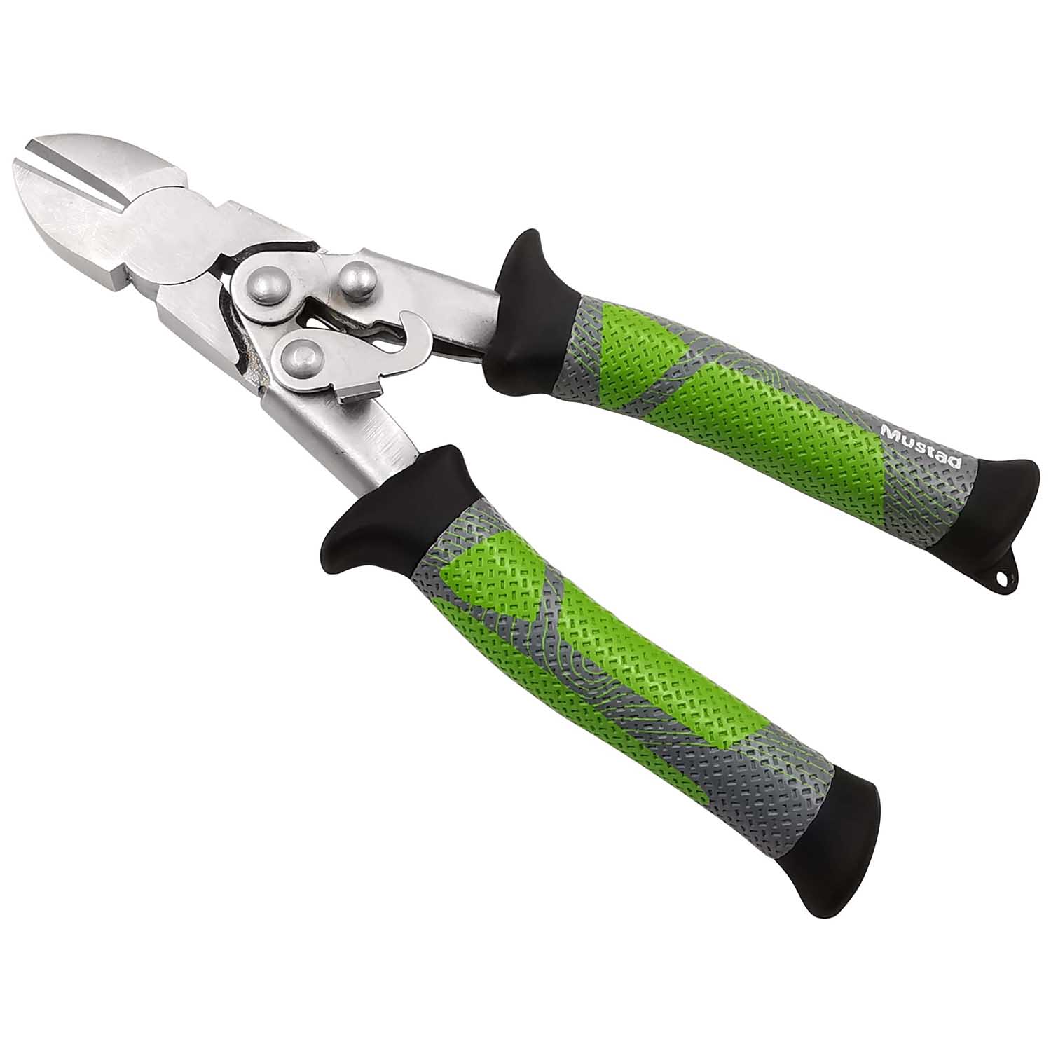 Mustad Fishing 8 Double Leverage Side Cutter Plier - Green MT116 -  Showspace