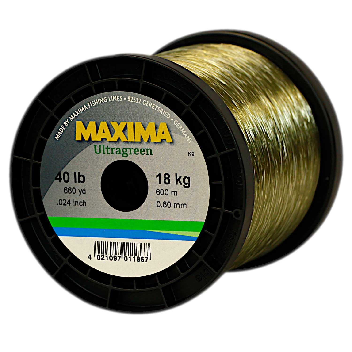 Maxima Nylon Fishing Line, 18KG/40LB 0.60MM, Colour Ultra Green