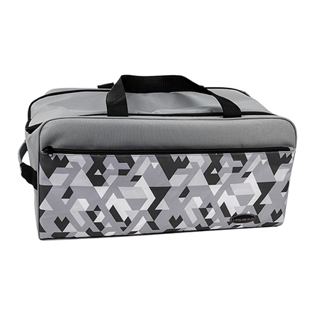 Duffel Cooler Bag – Grey Geomtric / Black