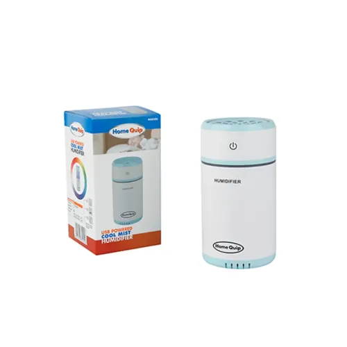 Usb Powered Cool Mist  Humidifier 300 Ml Capacity Round White With Light Blue Top 8 Hour Run Time