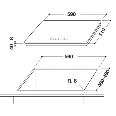 Whirlpool gas hob: 4 gas burners - Fusion Knobs - Image 2