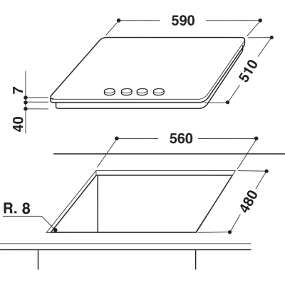 Whirlpool gas hob: 4 gas burners GMA 6422/IX - Image 2