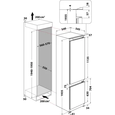 Whirlpool built-in fridge freezer ART 9811/A++ SF - Image 3