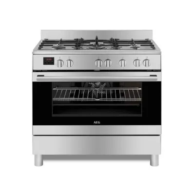 Aeg 90Cm Silver Gas/Electric Stove - 10369Mn-Mn - Image 1