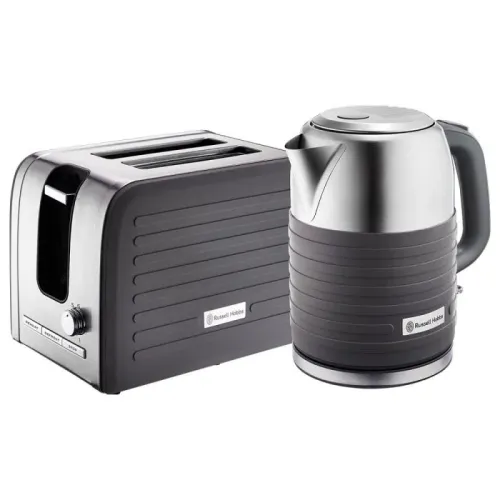 Russell Hobbs Grey Silicone Kettle & 2 Slice Toaster Pack