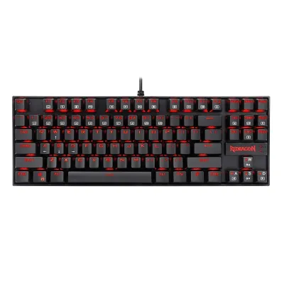 Redragon KUMARA Mechanical 87 Key|Red Backlit Gaming Keyboard - Black - Image 1