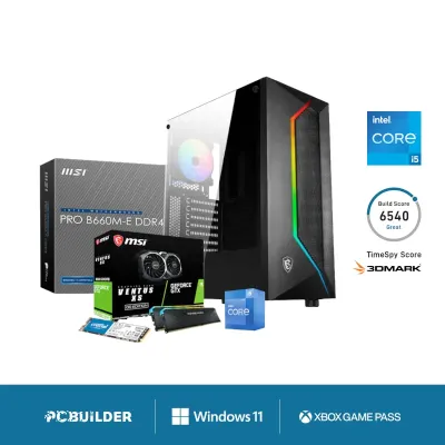 PCBuilder Intel i5 12400 DOWNFORCE Windows 11 MSI+FSP Gaming PC - Image 1