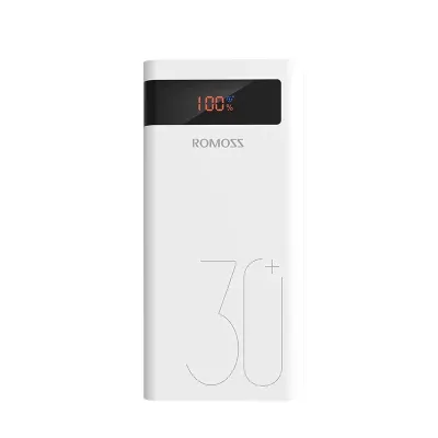 Romoss Sense8P+ 30000mAh QC Type-C Power Bank - White - Image 1