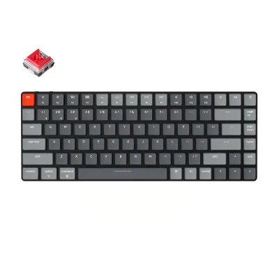 KeyChron K3 84 Key Low Profile Potical Mechanical Hot-Swappable Mechanical Keyboard RGB Red Switches - Image 1