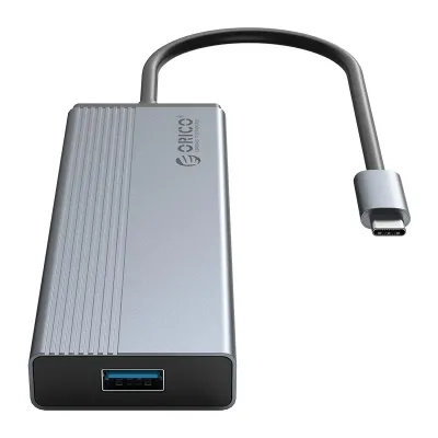 ORICO 5 Port Type-C 4 x USB3.0|1 x PD|Docking Station - Grey - Image 2