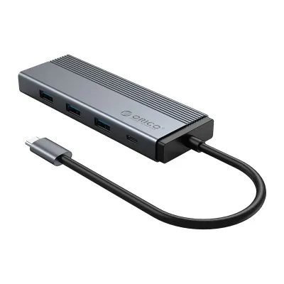 ORICO 5 Port Type-C 4 x USB3.0|1 x PD|Docking Station - Grey - Image 4