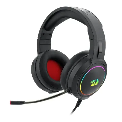 REDRAGON Over-Ear MENTO Aux RGB Gaming Headset - Black - Image 1