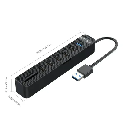 ORICO USB3.0 to 1x USB 3.0 | 5x USB2.0 + SD|TF HUB BK - Image 4