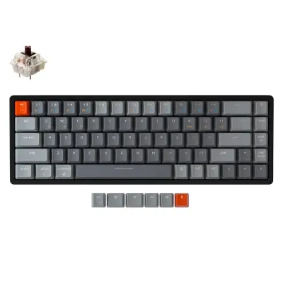 KeyChron K6 68 Key Aluminium Frame Hot-Swappable Mechanical Keyboard RGB Brown Switches - Image 1