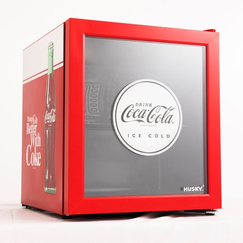 HUSKY - 46L COUNTER-TOP BEVERAGE COOLER W/ GLASS DOOR - COCA COLA - RED