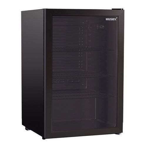 HUSKY - 130L UNDER-COUNTER BEVERAGE COOLER - GLASS DOOR - BLACK