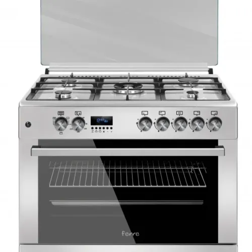 Ferre F9S50E3.FDIDTLC.I 900MM Stainless Steel Free Standing 5 Burner Gas/Electric Oven