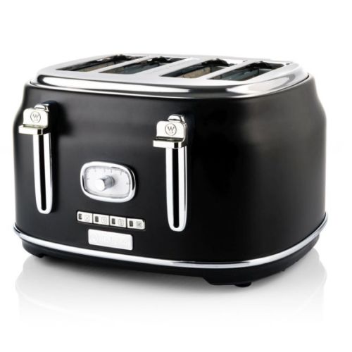Westinghouse WKTTB809BK 4 Slice Liquorice Black Retro Toaster