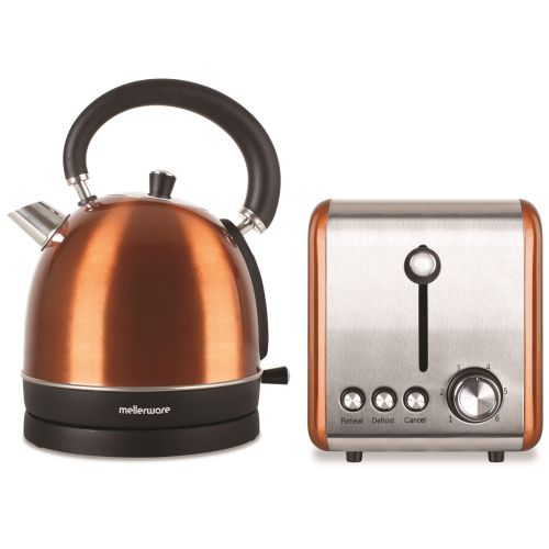 Mellerware Pack 2 Piece Set Stainless Steel Kettle And Toaster "Copper"